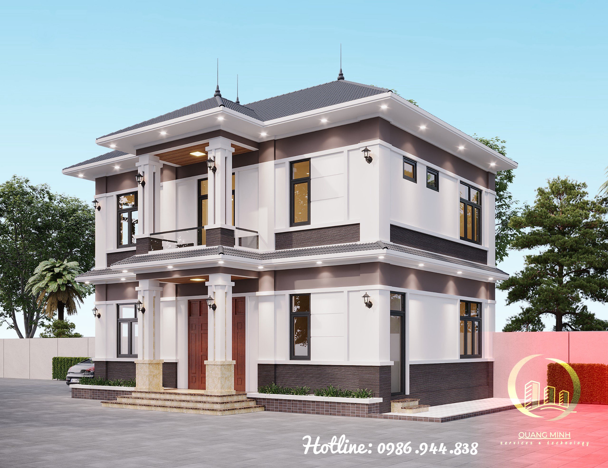 biệt thự 2 tầng,Mẫu biệt thự đẹp,biệt thự đẹp 2 tầng,biệt thự 2 tầng đẹp,file revit biệt thự 2 tầng mái nhật,biệt thự 2 tầng mái nhật đẹp nhất 2025